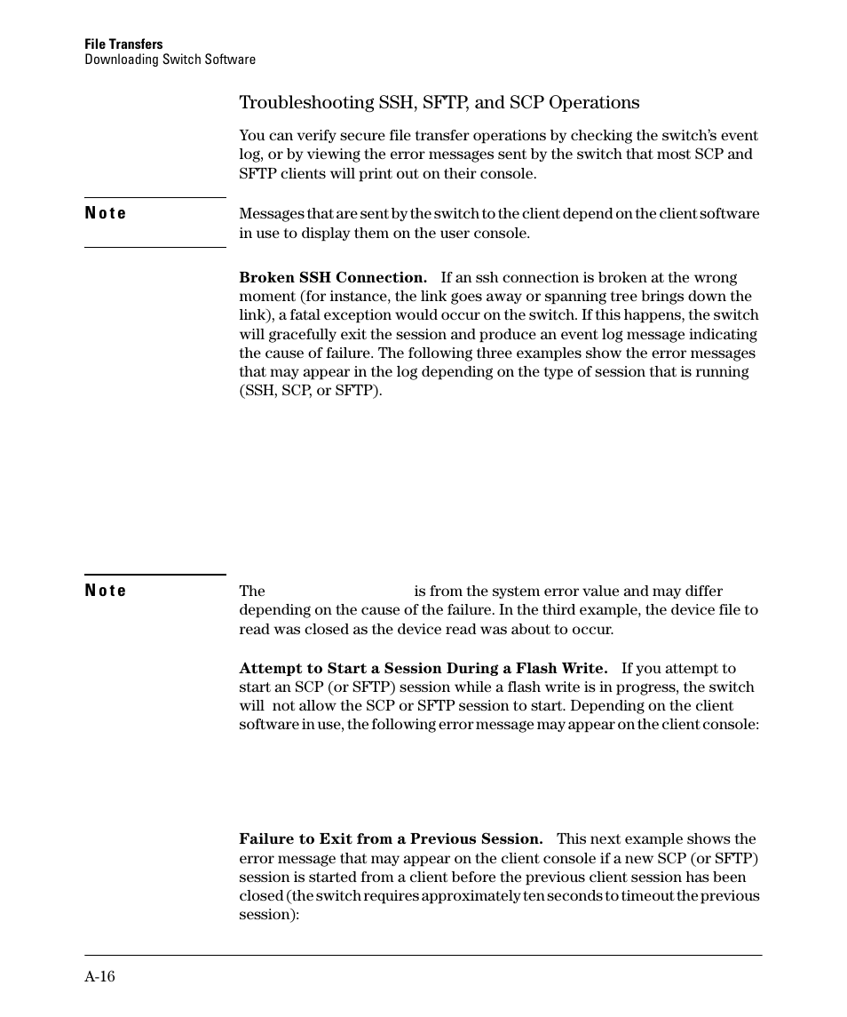 Troubleshooting ssh, sftp, and scp operations | HP 2910AL User Manual | Page 428 / 618