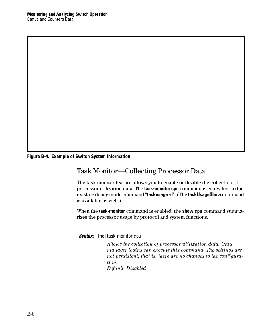 Task monitor—collecting processor data | HP 2910AL User Manual | Page 464 / 618