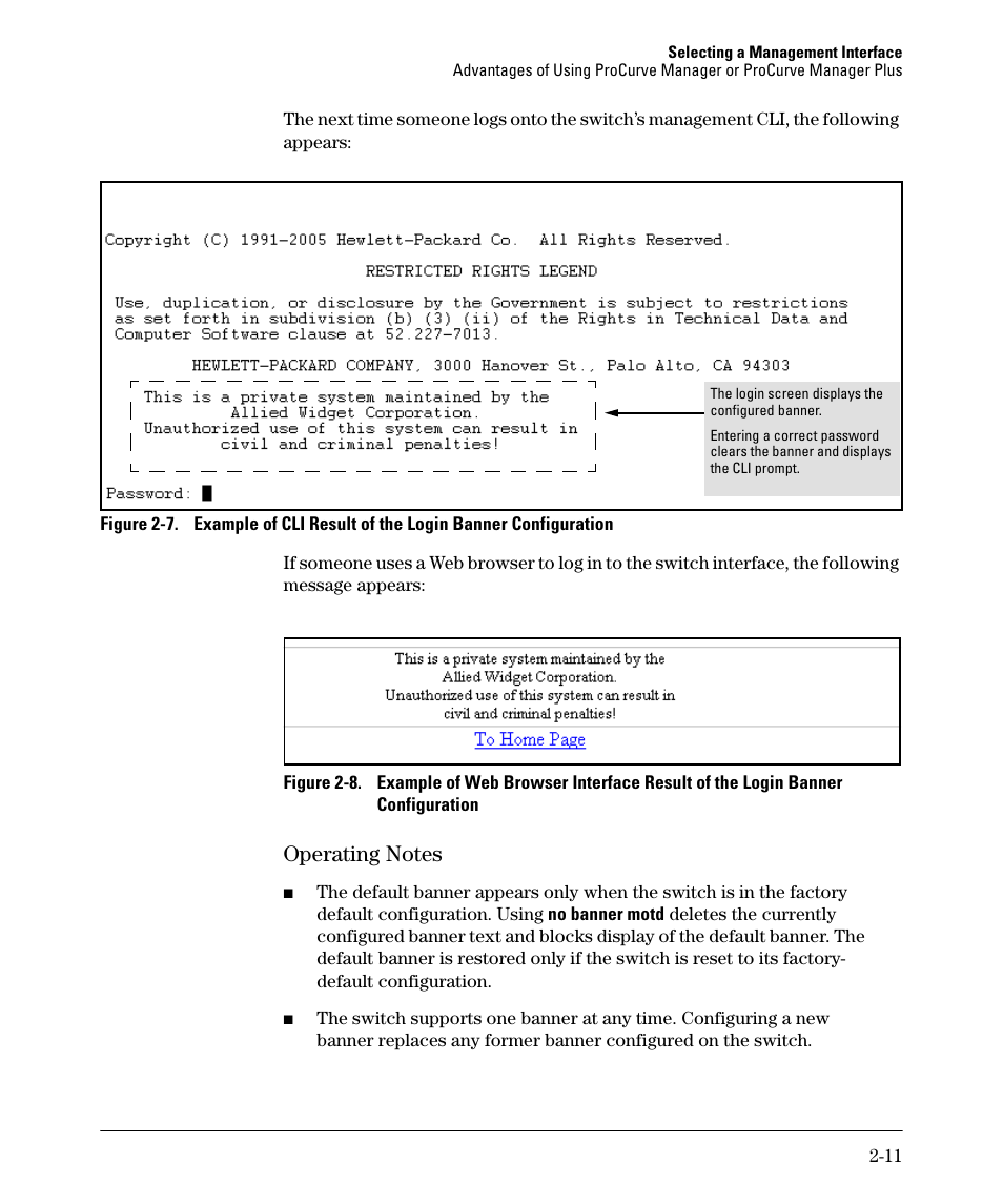 Operating notes, Operating notes -11 | HP 2910AL User Manual | Page 47 / 618