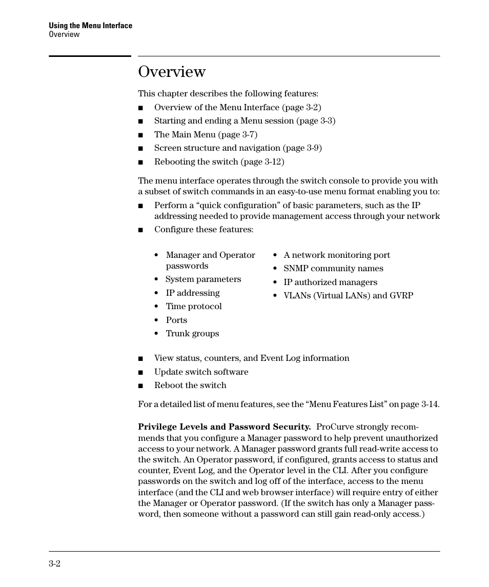 Overview | HP 2910AL User Manual | Page 50 / 618