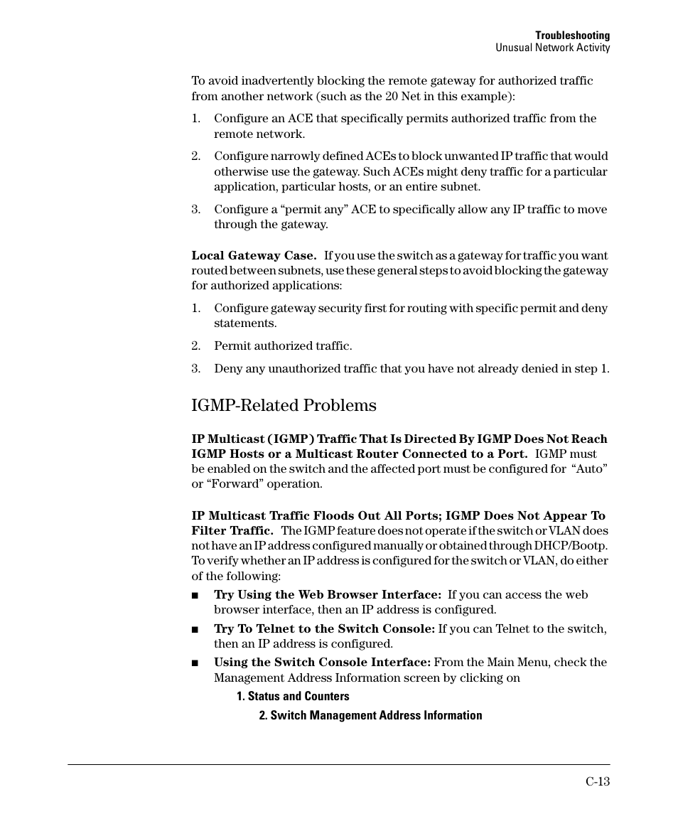 Igmp-related problems | HP 2910AL User Manual | Page 501 / 618