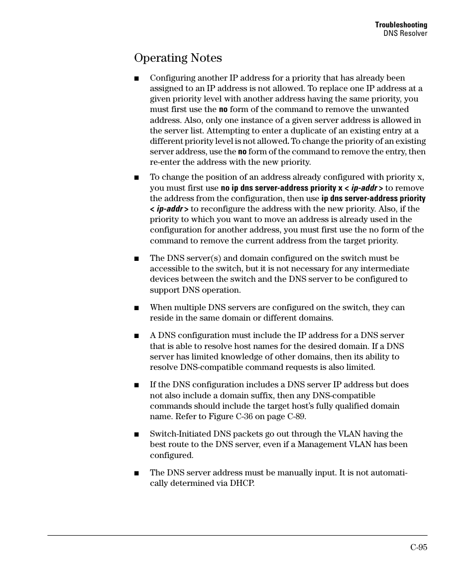 Operating notes | HP 2910AL User Manual | Page 583 / 618