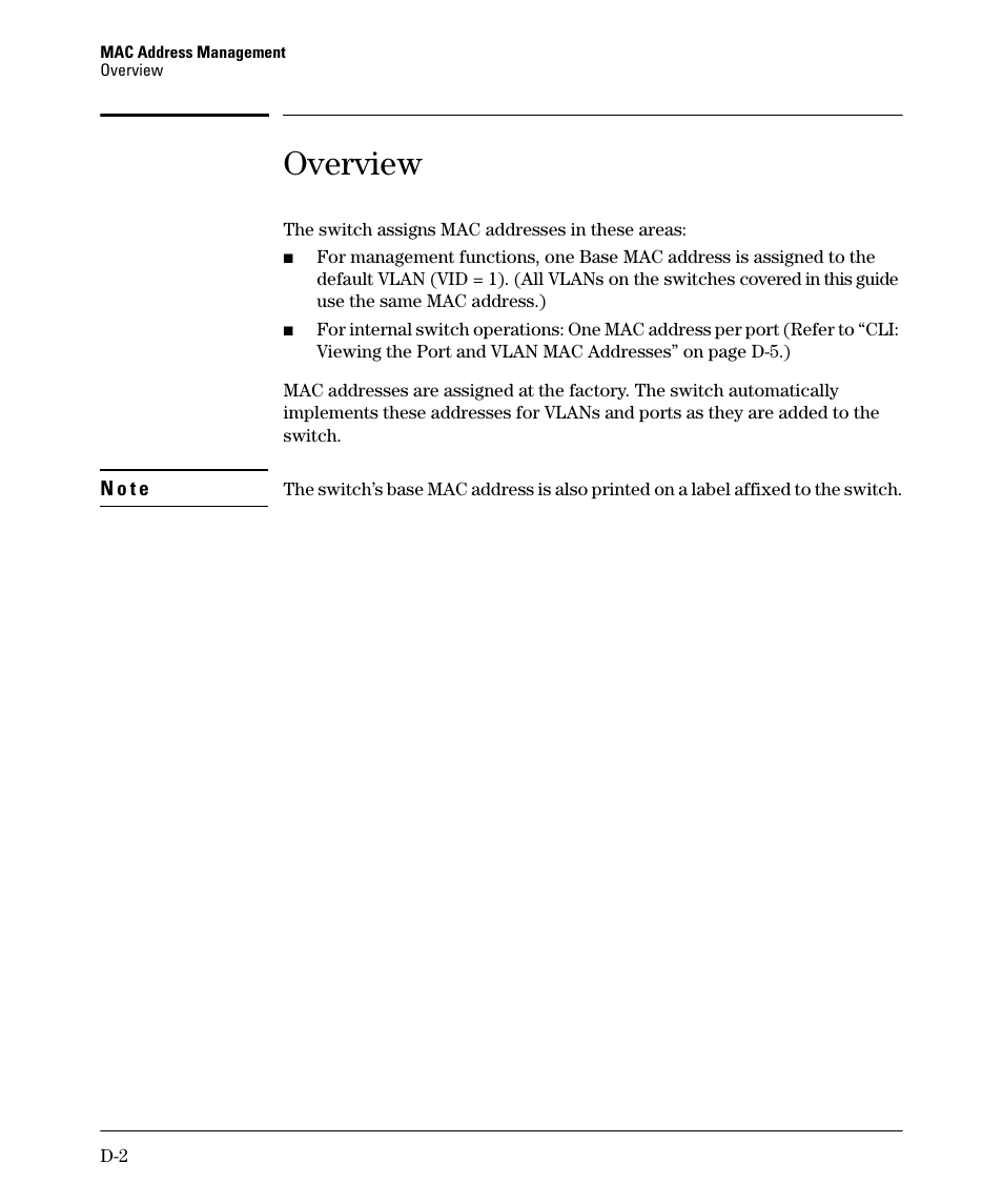 Overview | HP 2910AL User Manual | Page 586 / 618