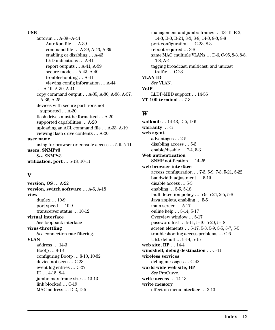 HP 2910AL User Manual | Page 615 / 618