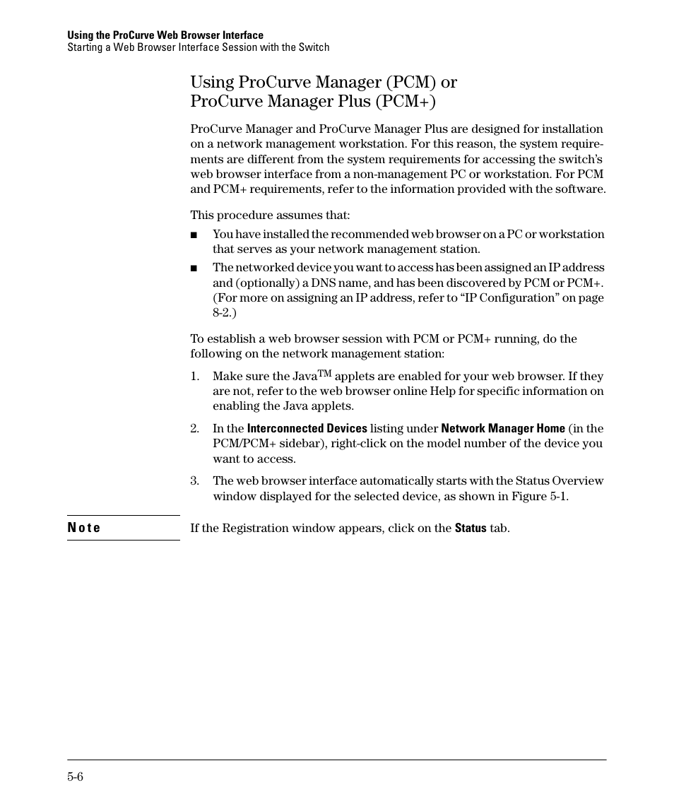 Using procurve manager (pcm) or, Procurve manager plus (pcm+) -6, Procurve manager plus (pcm+) -5 | HP 2910AL User Manual | Page 88 / 618