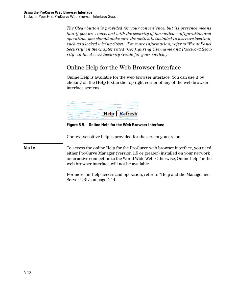 Online help for the web browser interface, Online help for the web browser interface -12, Online help for the web browser interface -11 | HP 2910AL User Manual | Page 94 / 618