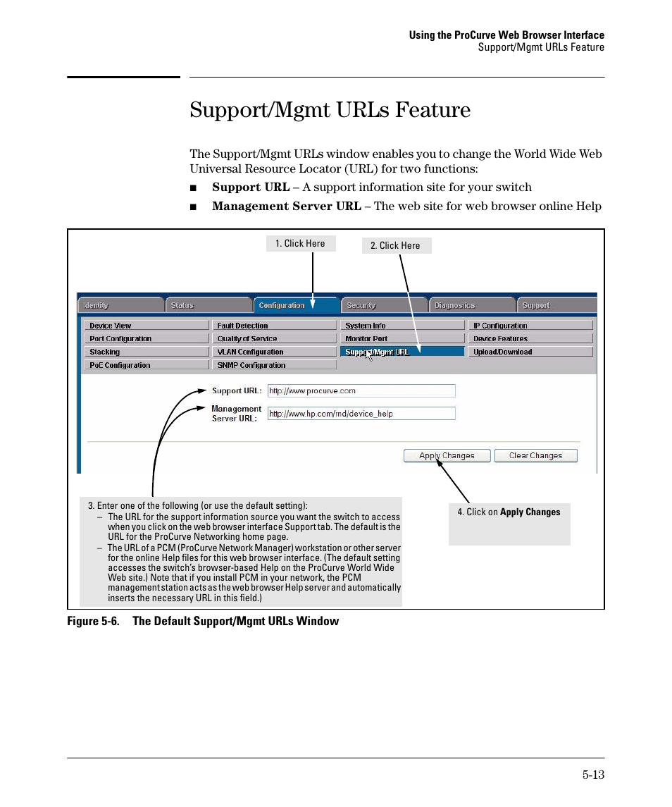 Support/mgmt urls feature | HP 2910AL User Manual | Page 95 / 618