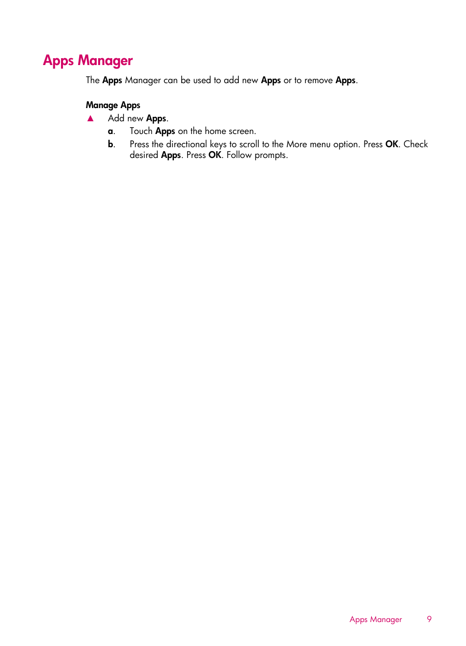 Apps manager | HP 6510 User Manual | Page 11 / 64