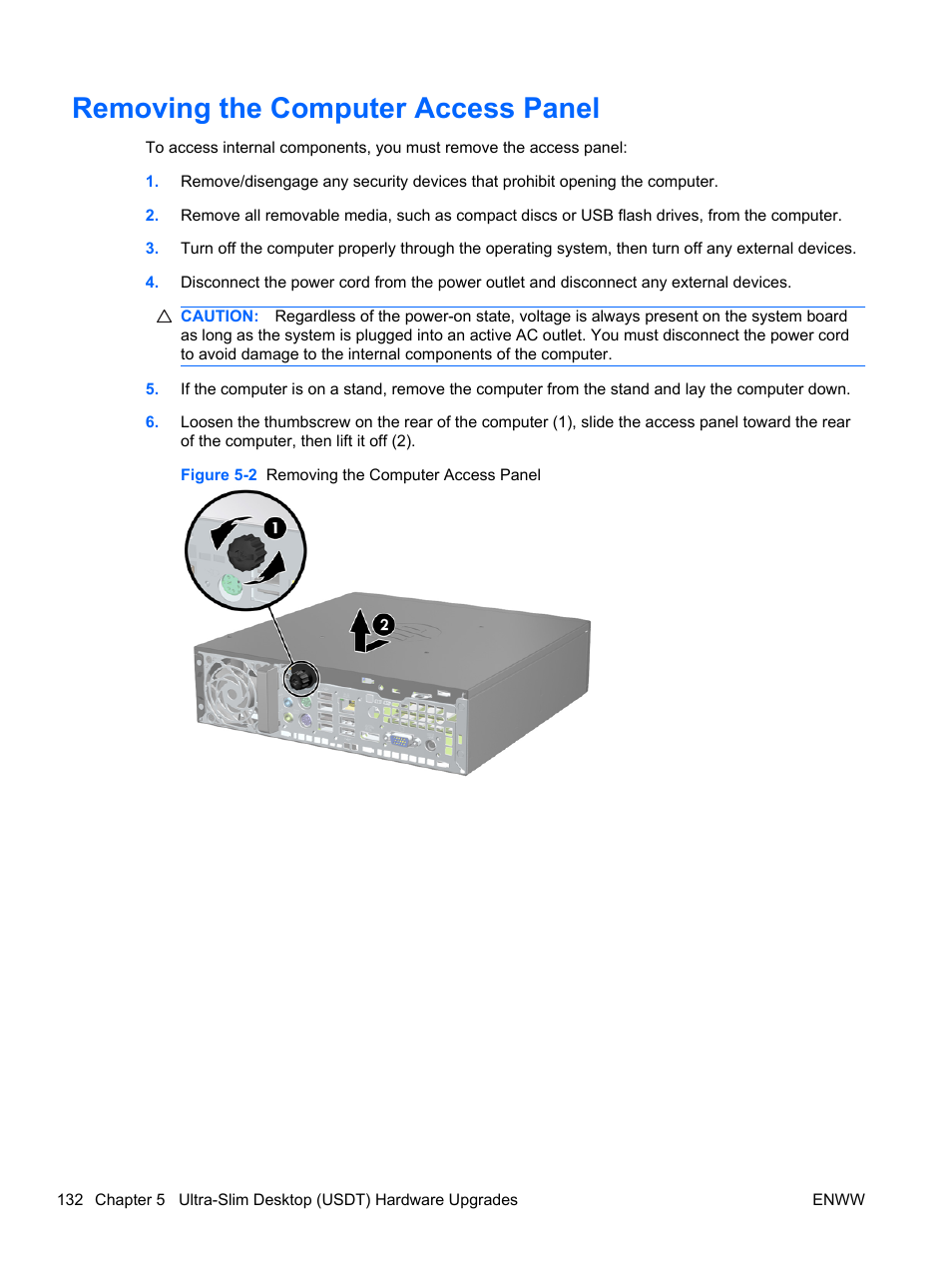 Removing the computer access panel | HP 6200 User Manual | Page 140 / 181