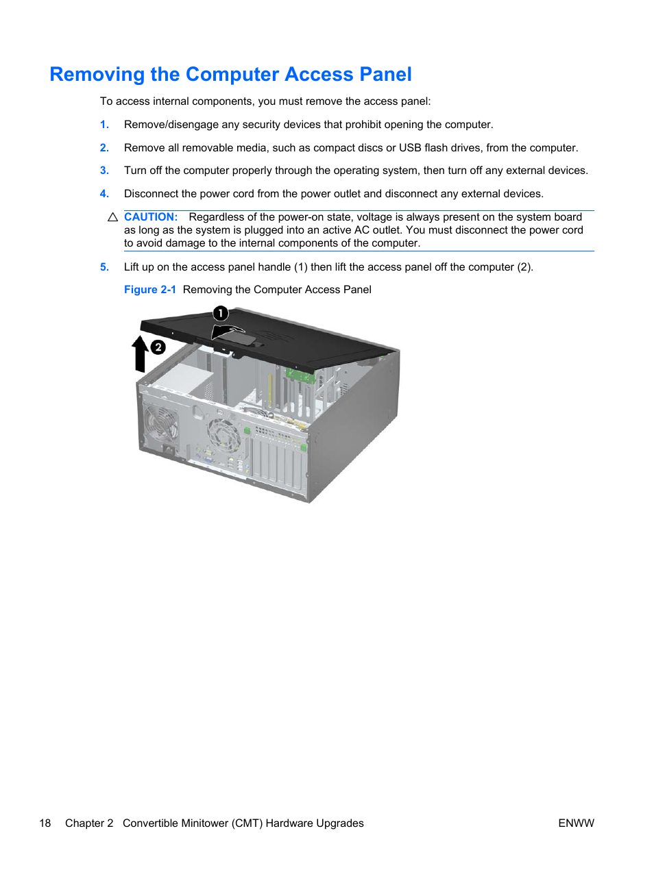 Removing the computer access panel | HP 6200 User Manual | Page 26 / 181