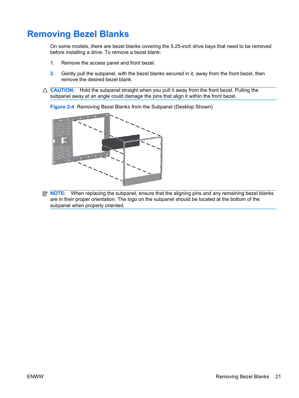 Removing bezel blanks | HP 6200 User Manual | Page 29 / 181