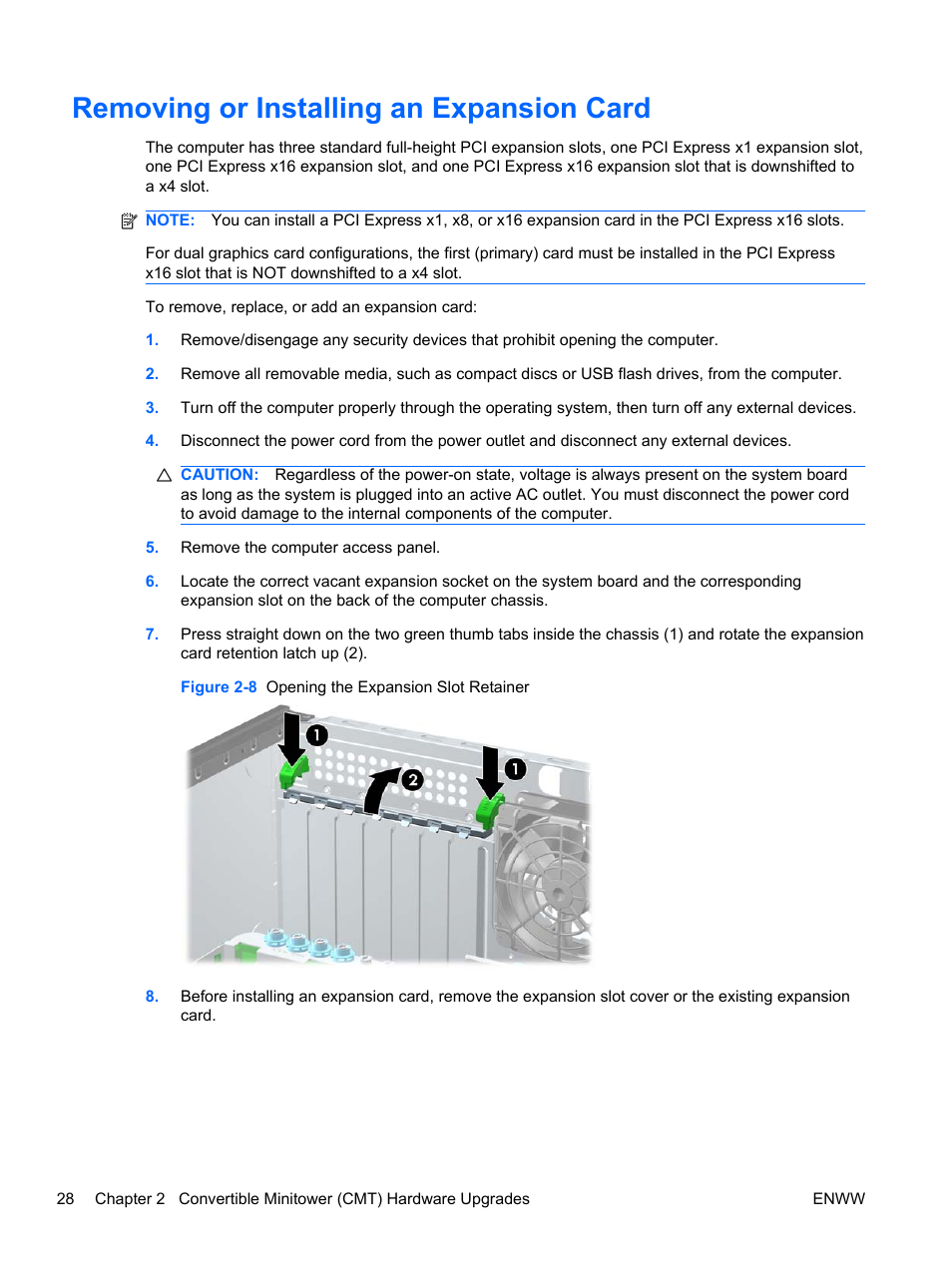 Removing or installing an expansion card | HP 6200 User Manual | Page 36 / 181