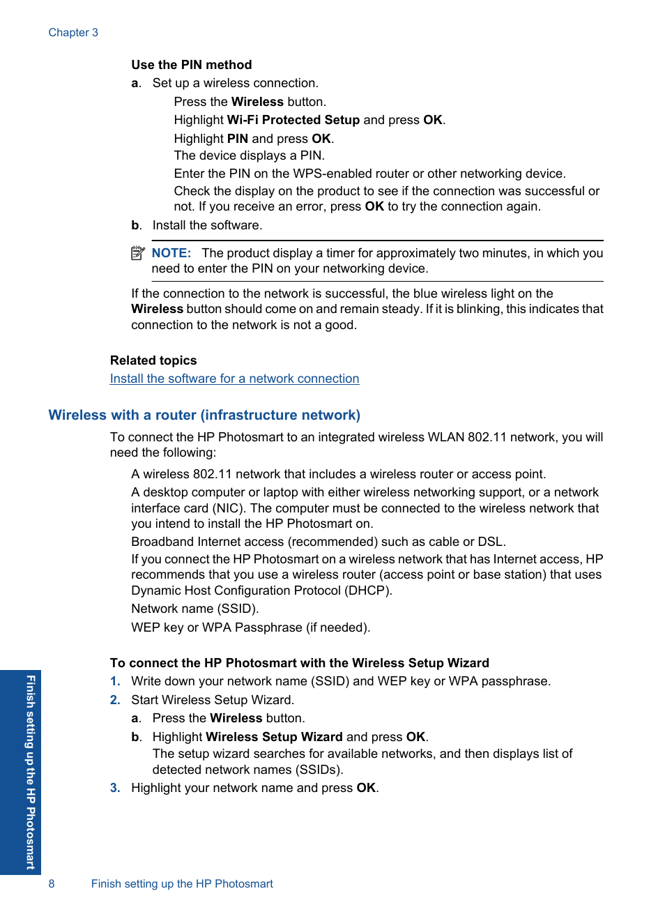 Wireless with a router (infrastructure network) | HP Photosmart Premium Fax C410 User Manual | Page 10 / 264