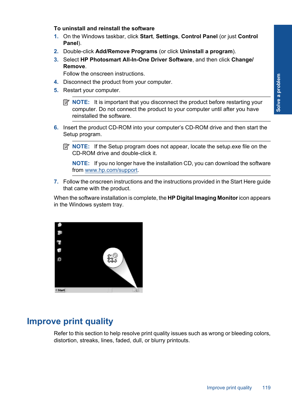 Improve print quality | HP Photosmart Premium Fax C410 User Manual | Page 121 / 264