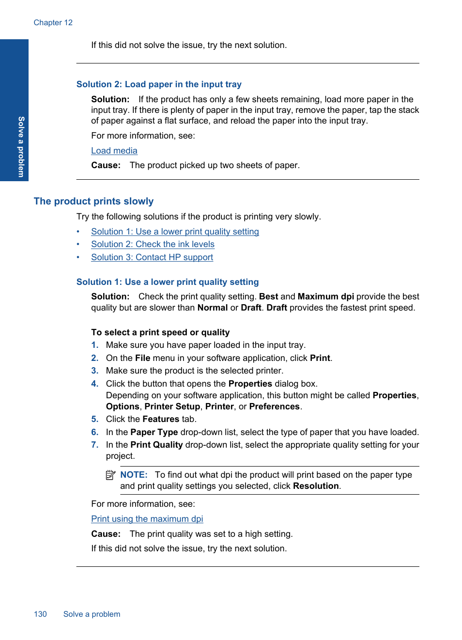 The product prints slowly | HP Photosmart Premium Fax C410 User Manual | Page 132 / 264