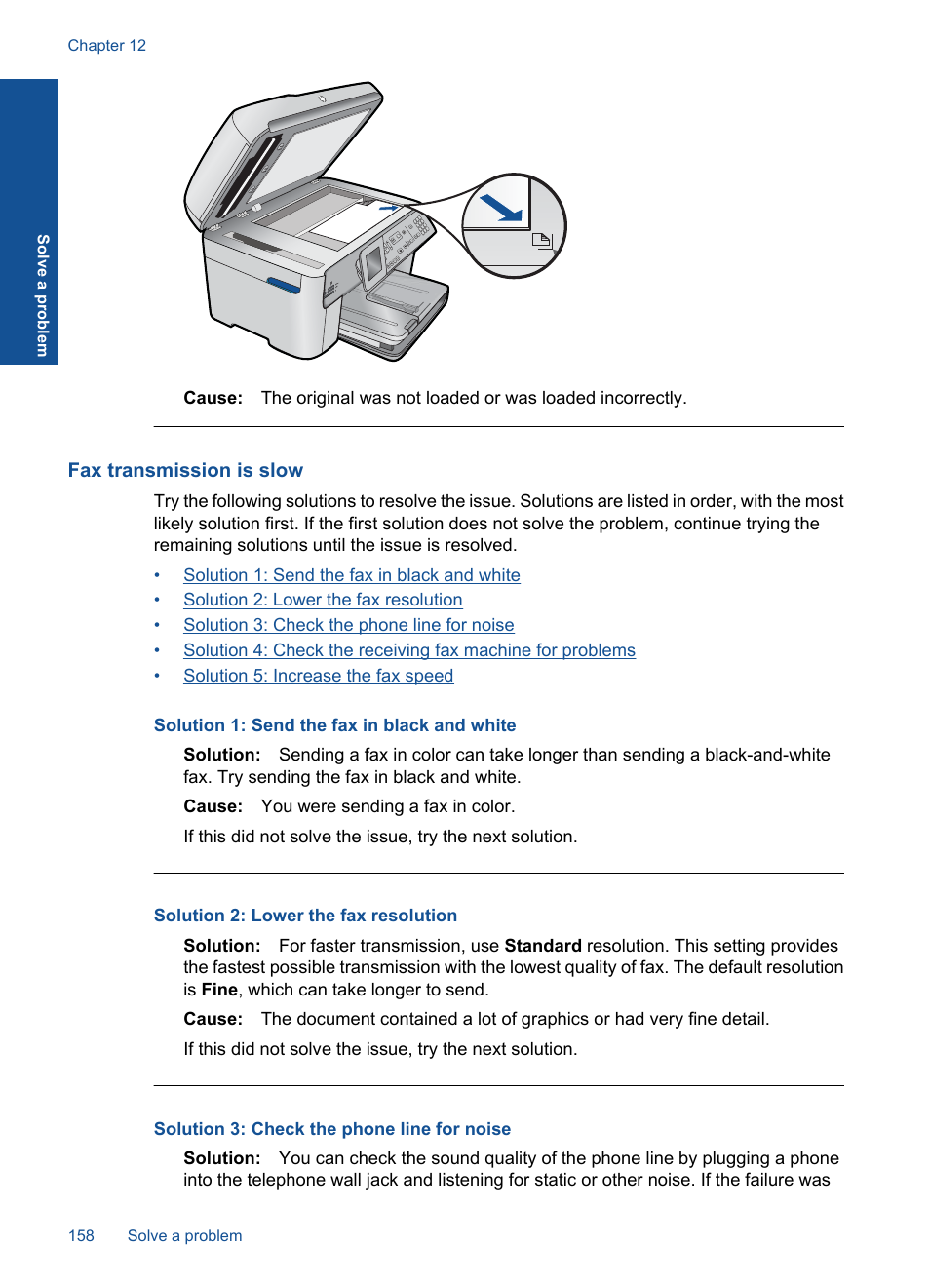 Fax transmission is slow | HP Photosmart Premium Fax C410 User Manual | Page 160 / 264