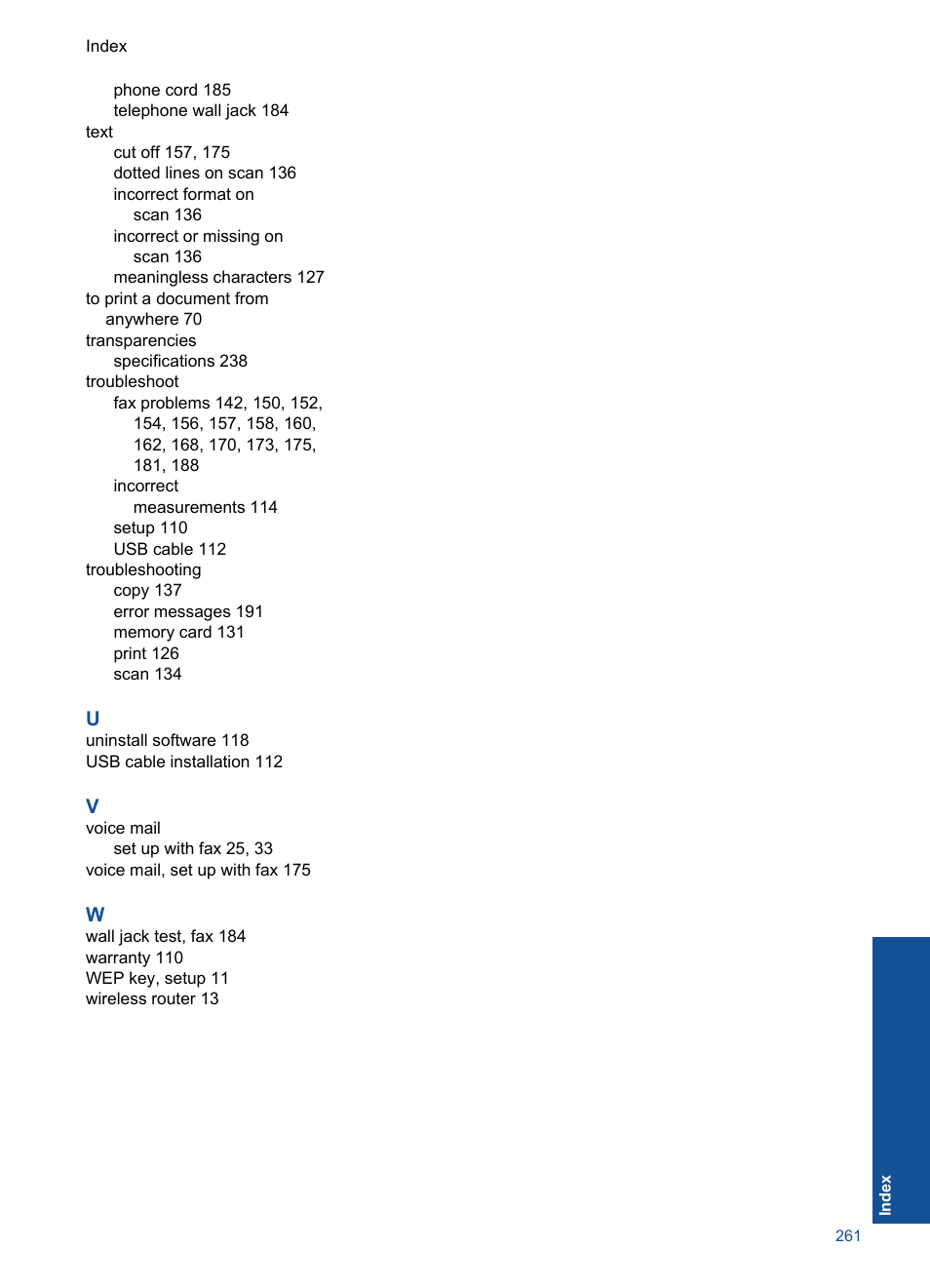 HP Photosmart Premium Fax C410 User Manual | Page 263 / 264