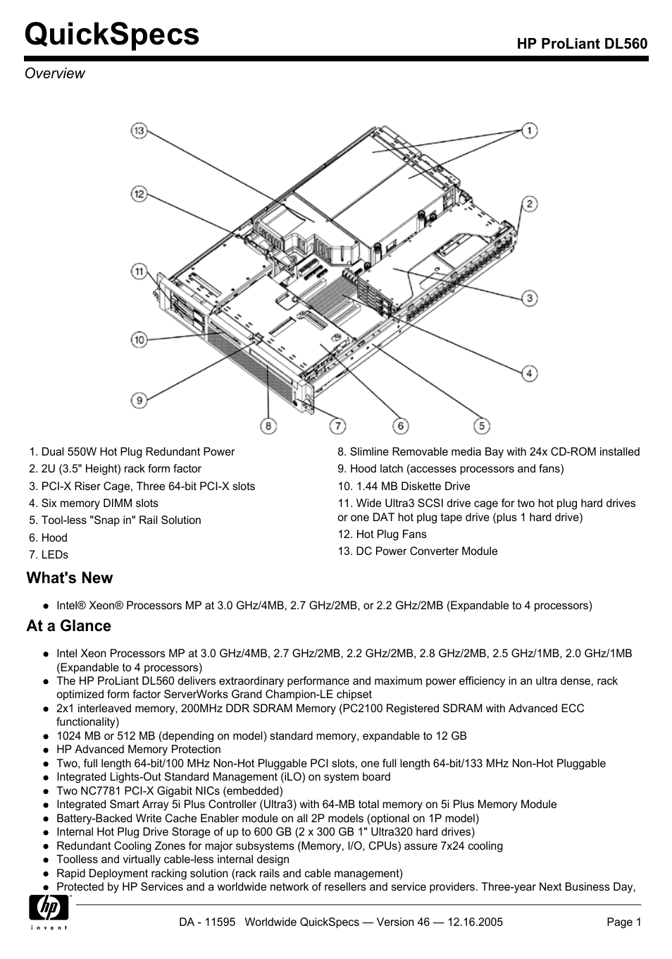 HP DL560 User Manual | 35 pages