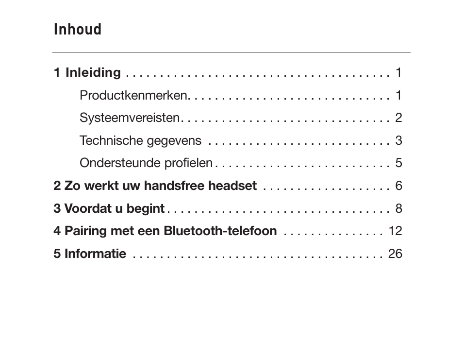 Inhoud | HP iPAQ Bluetooth Hands-Free Headset F8T061eaHP User Manual | Page 106 / 208