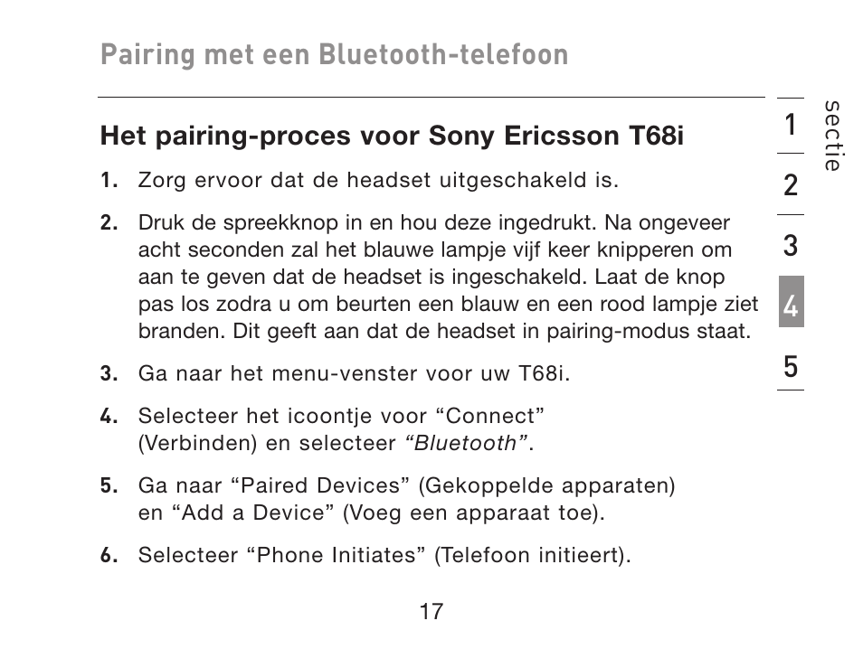 Pairing met een bluetooth-telefoon | HP iPAQ Bluetooth Hands-Free Headset F8T061eaHP User Manual | Page 123 / 208