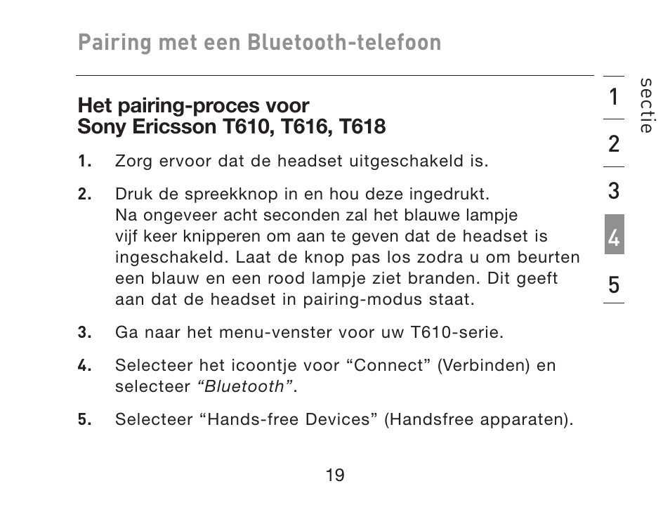 Pairing met een bluetooth-telefoon | HP iPAQ Bluetooth Hands-Free Headset F8T061eaHP User Manual | Page 125 / 208