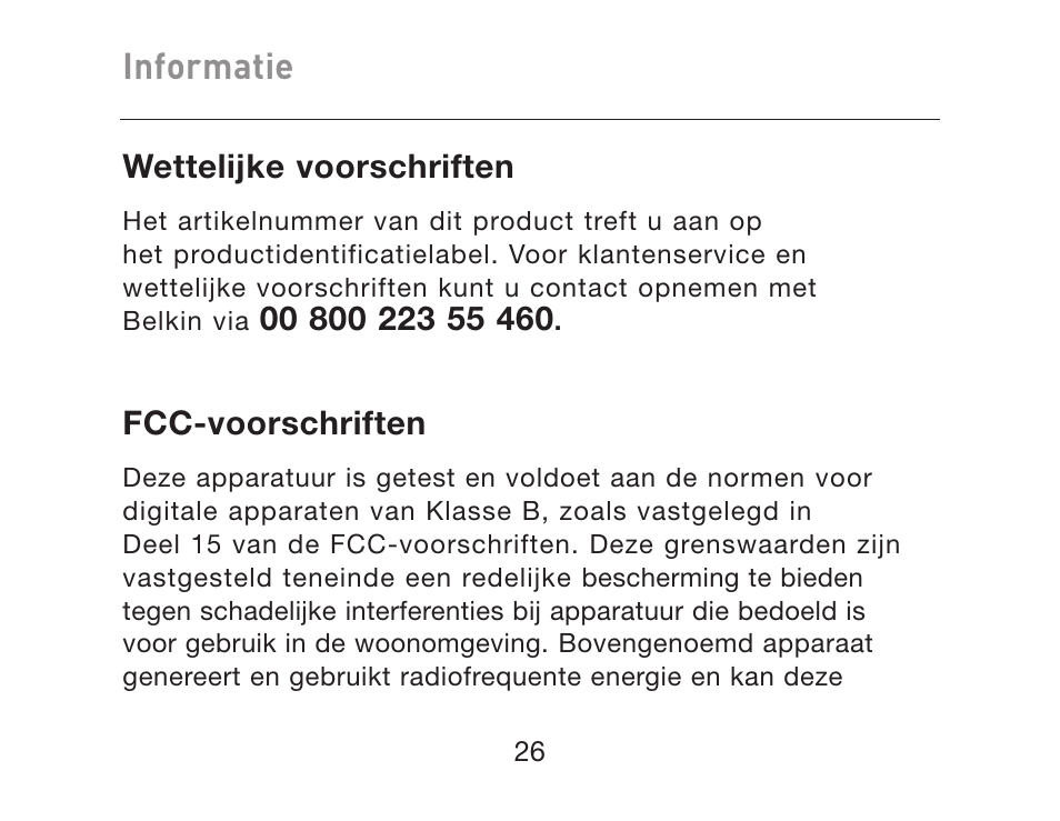 Informatie | HP iPAQ Bluetooth Hands-Free Headset F8T061eaHP User Manual | Page 132 / 208