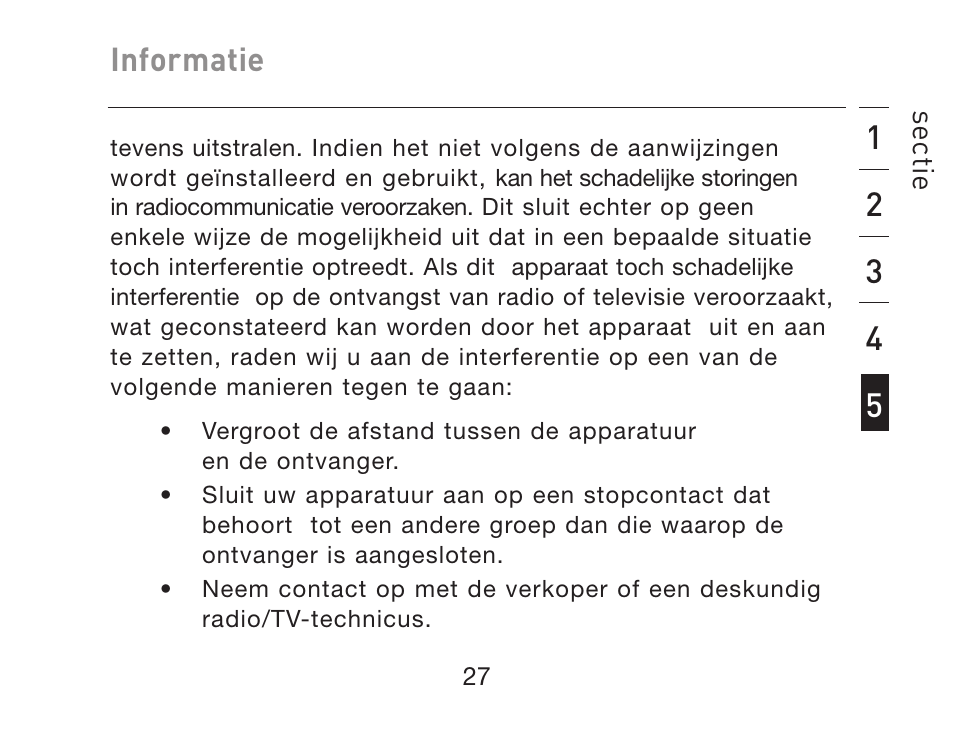 Informatie | HP iPAQ Bluetooth Hands-Free Headset F8T061eaHP User Manual | Page 133 / 208