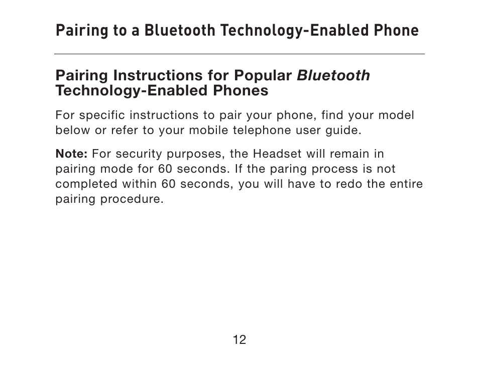 Pairing to a bluetooth technology-enabled phone | HP iPAQ Bluetooth Hands-Free Headset F8T061eaHP User Manual | Page 16 / 208