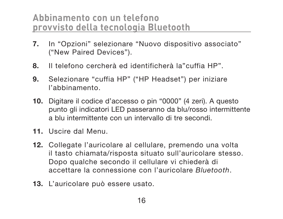 HP iPAQ Bluetooth Hands-Free Headset F8T061eaHP User Manual | Page 190 / 208