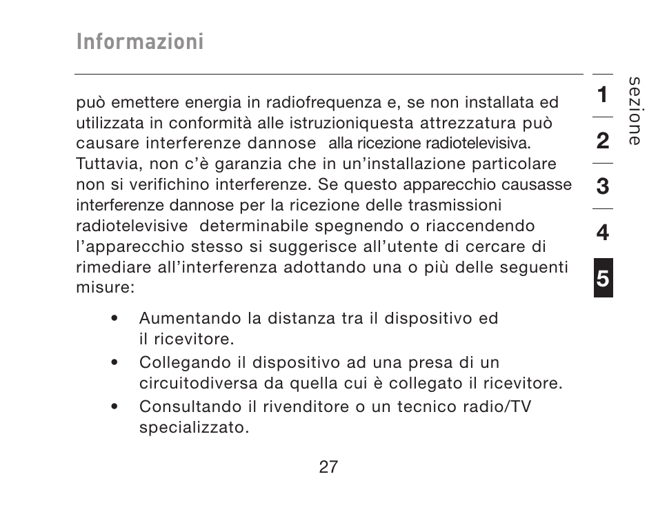 Informazioni | HP iPAQ Bluetooth Hands-Free Headset F8T061eaHP User Manual | Page 201 / 208