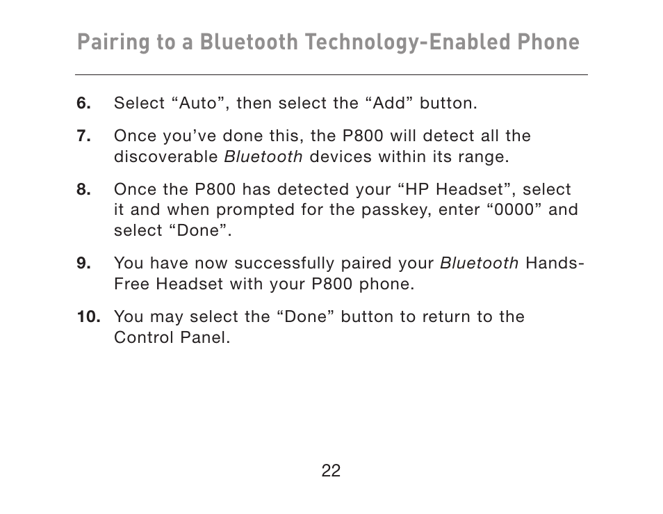 Pairing to a bluetooth technology-enabled phone | HP iPAQ Bluetooth Hands-Free Headset F8T061eaHP User Manual | Page 26 / 208