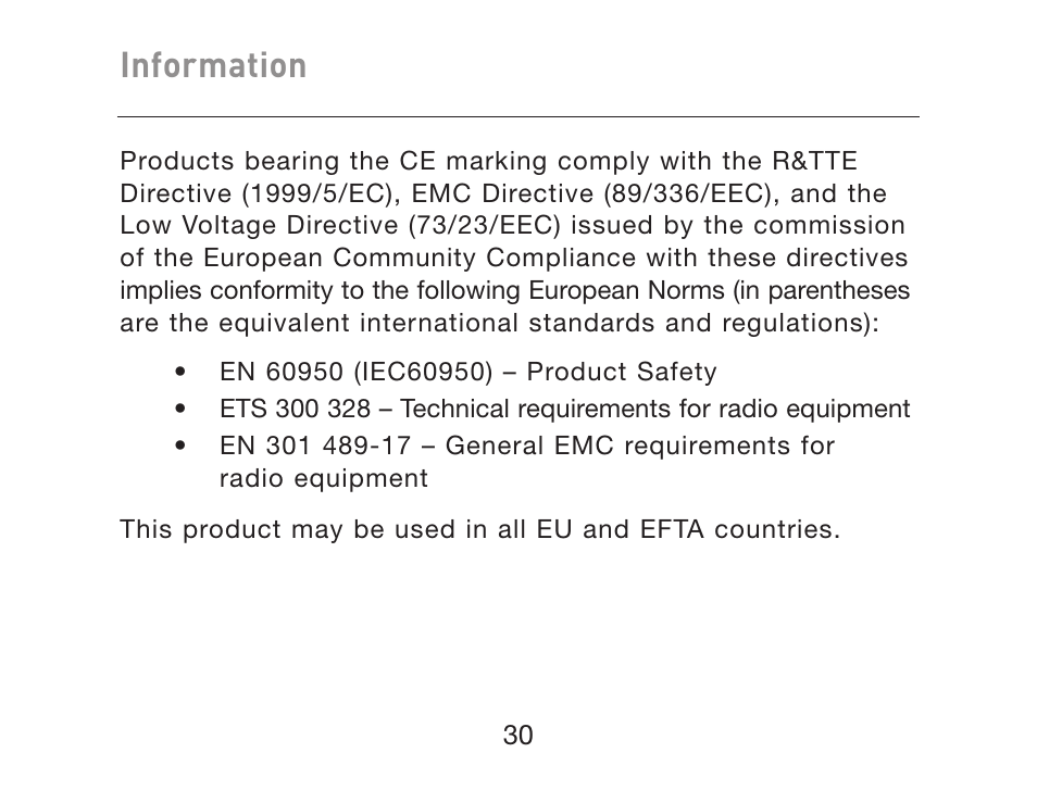 Information | HP iPAQ Bluetooth Hands-Free Headset F8T061eaHP User Manual | Page 34 / 208