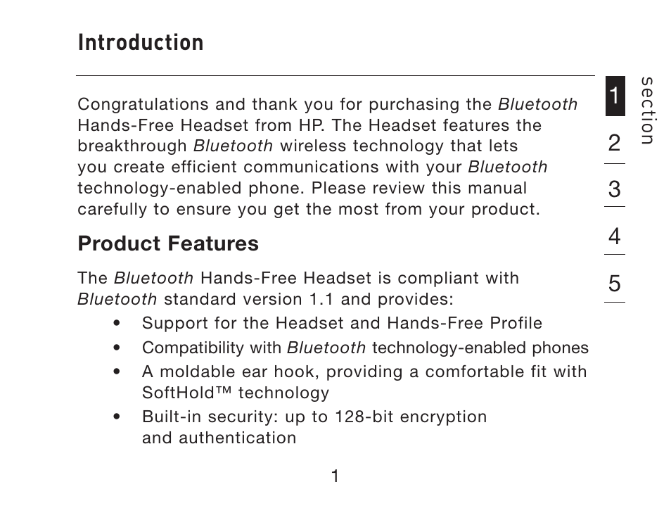 Introduction | HP iPAQ Bluetooth Hands-Free Headset F8T061eaHP User Manual | Page 5 / 208