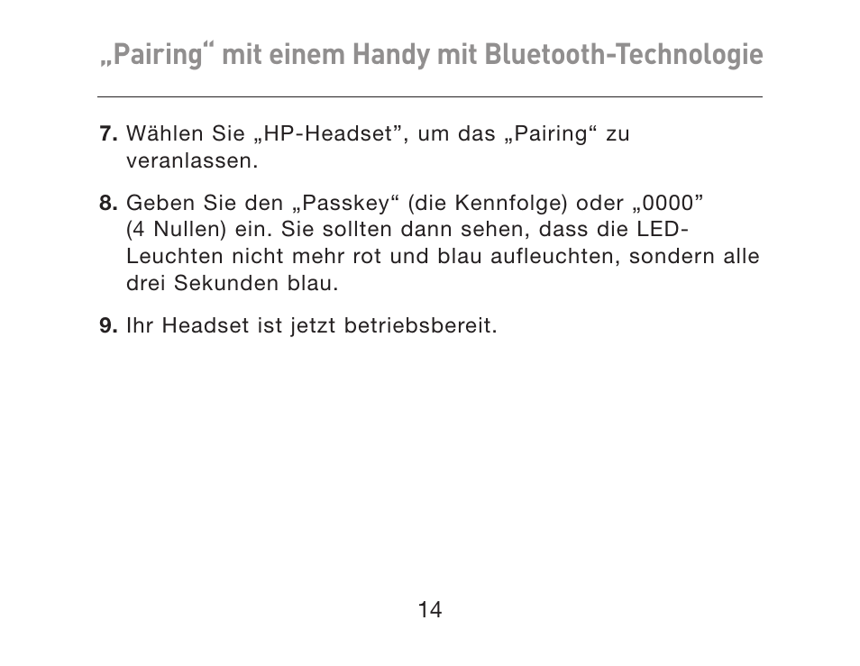 Pairing“ mit einem handy mit bluetooth-technologie | HP iPAQ Bluetooth Hands-Free Headset F8T061eaHP User Manual | Page 86 / 208