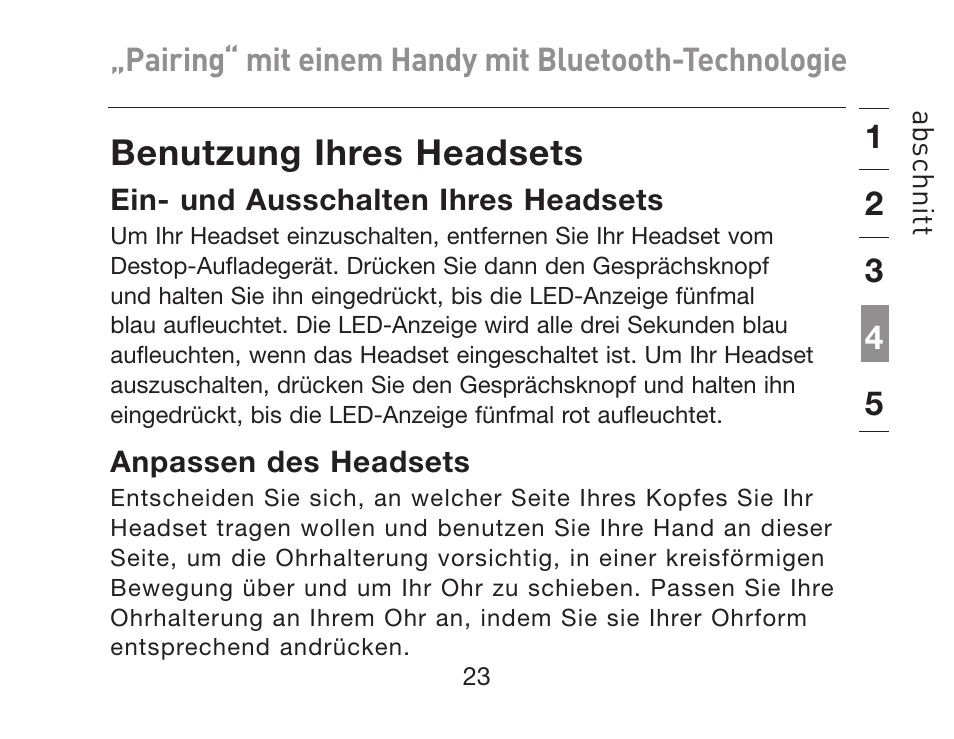 Benutzung ihres headsets | HP iPAQ Bluetooth Hands-Free Headset F8T061eaHP User Manual | Page 95 / 208