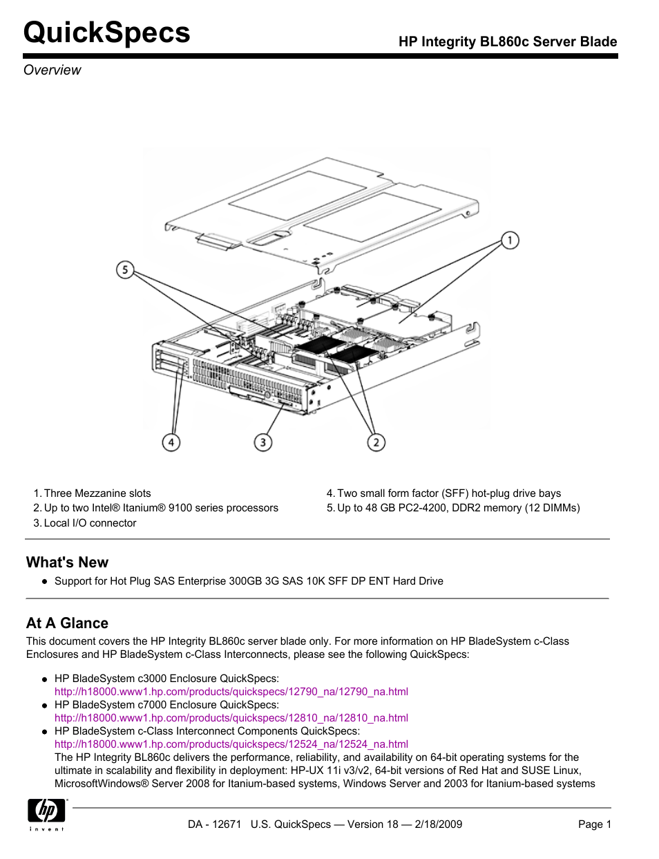 HP Integrity server blade BL860c User Manual | 31 pages