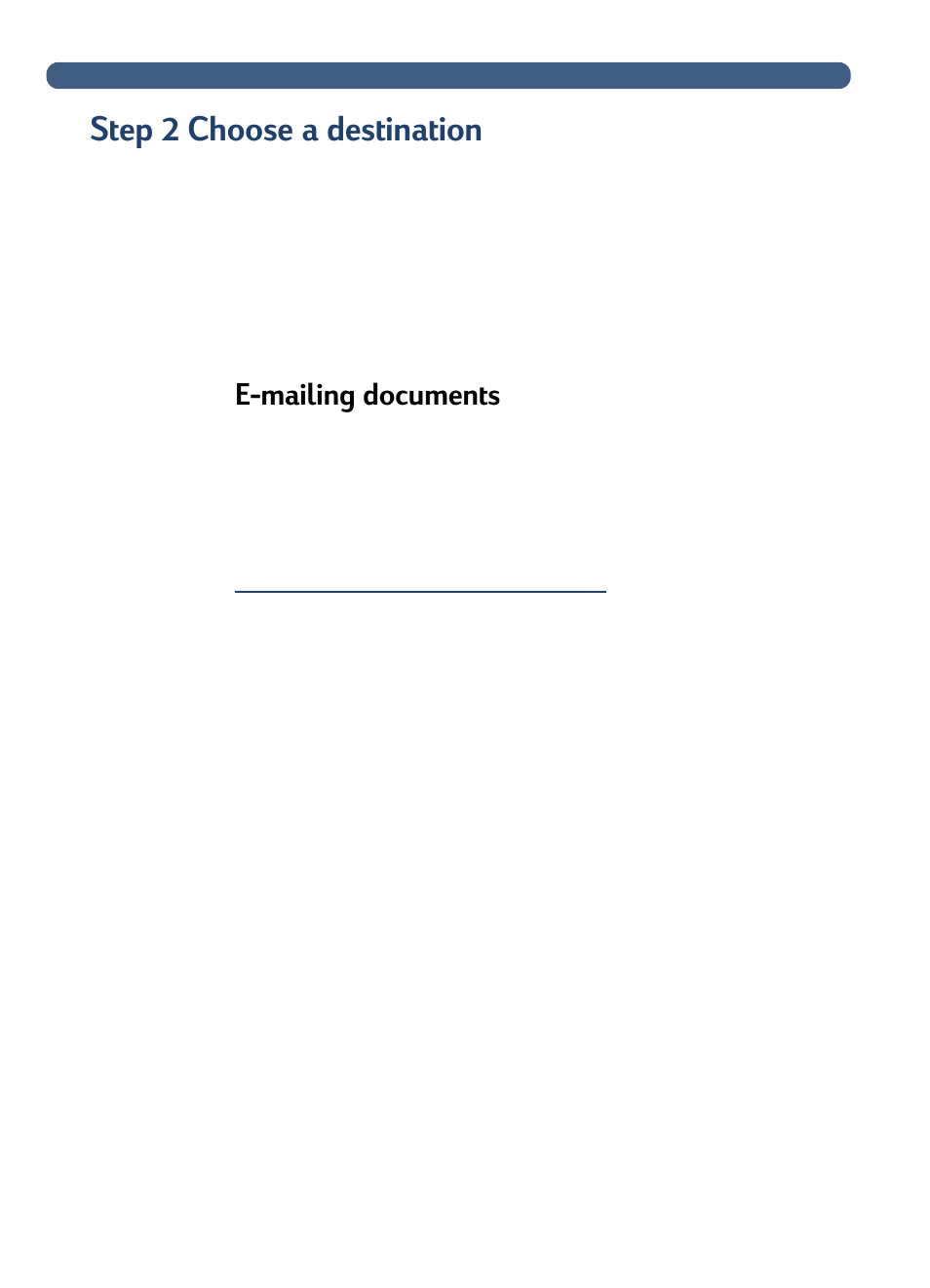 Step 2 choose a destination, E-mailing documents | HP 8100C User Manual | Page 21 / 78