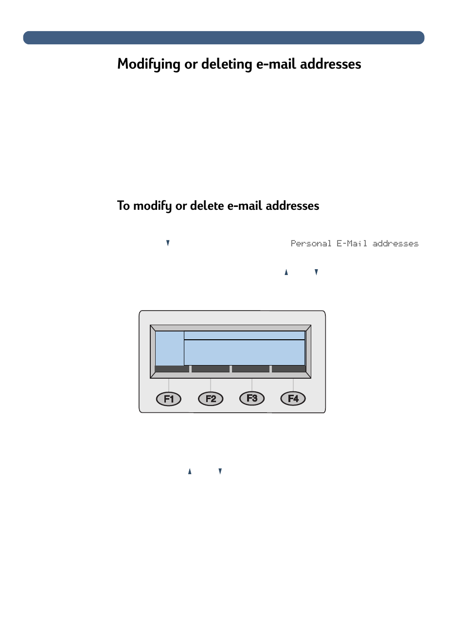 Modifying or deleting e-mail addresses | HP 8100C User Manual | Page 37 / 78