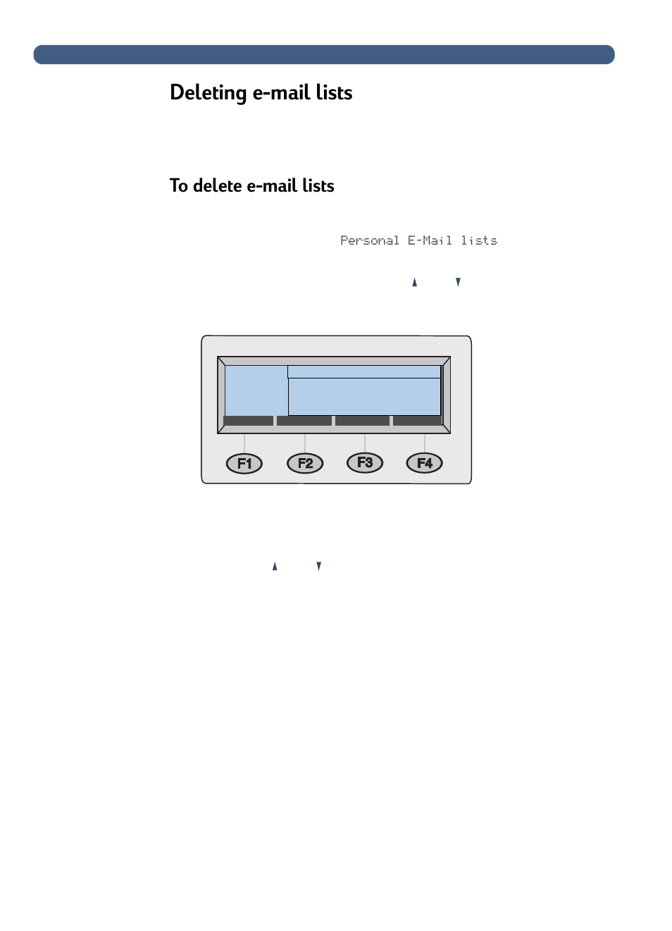 Deleting e-mail lists | HP 8100C User Manual | Page 43 / 78