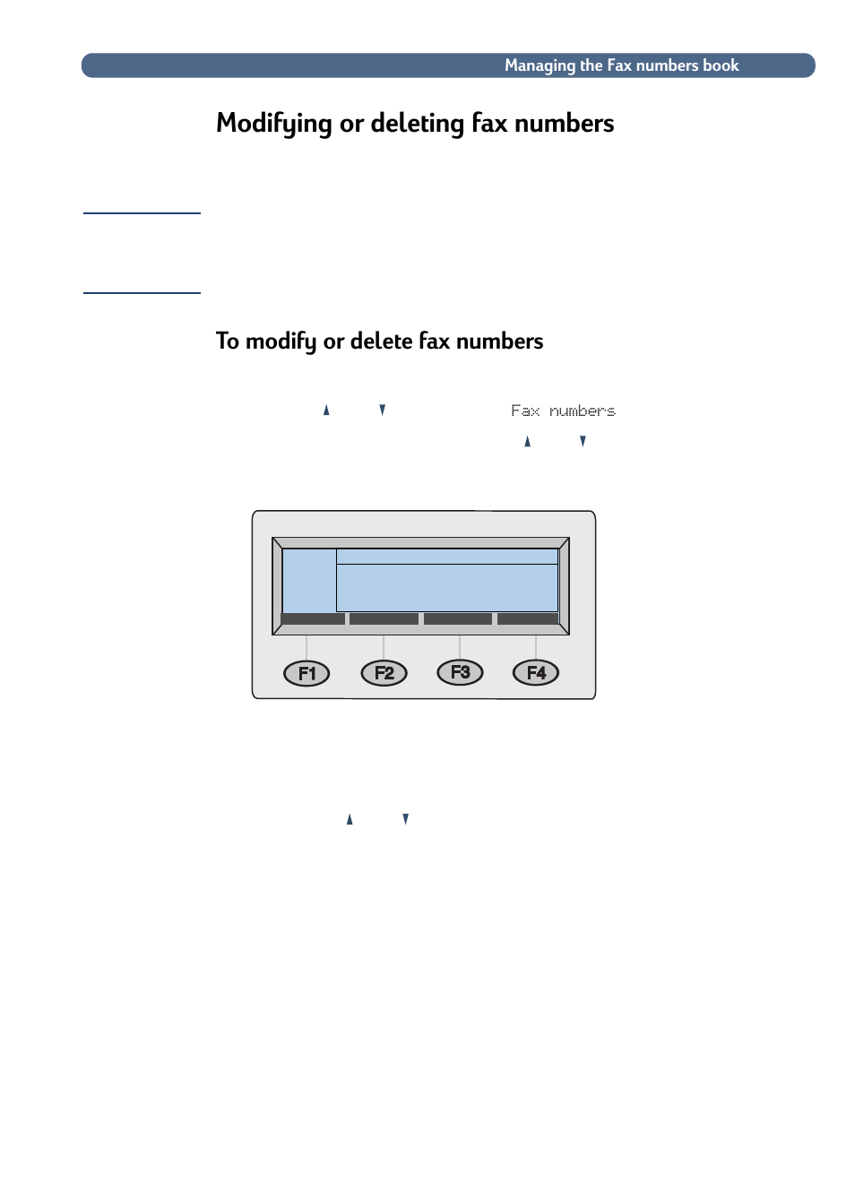 Modifying or deleting fax numbers | HP 8100C User Manual | Page 46 / 78