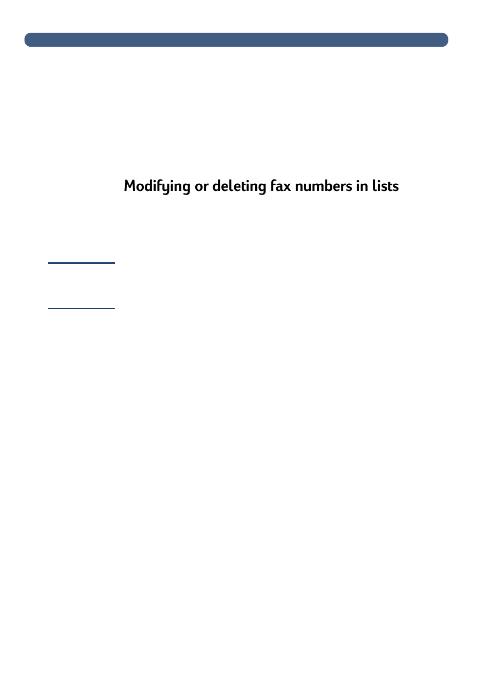 Modifying or deleting fax numbers in lists | HP 8100C User Manual | Page 49 / 78
