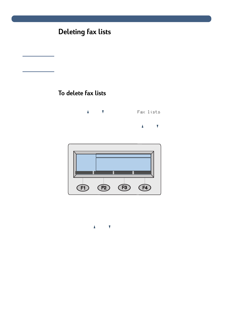 Deleting fax lists | HP 8100C User Manual | Page 51 / 78