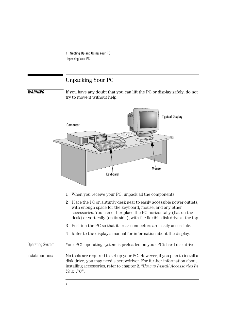 Unpacking your pc | HP 6 User Manual | Page 14 / 112