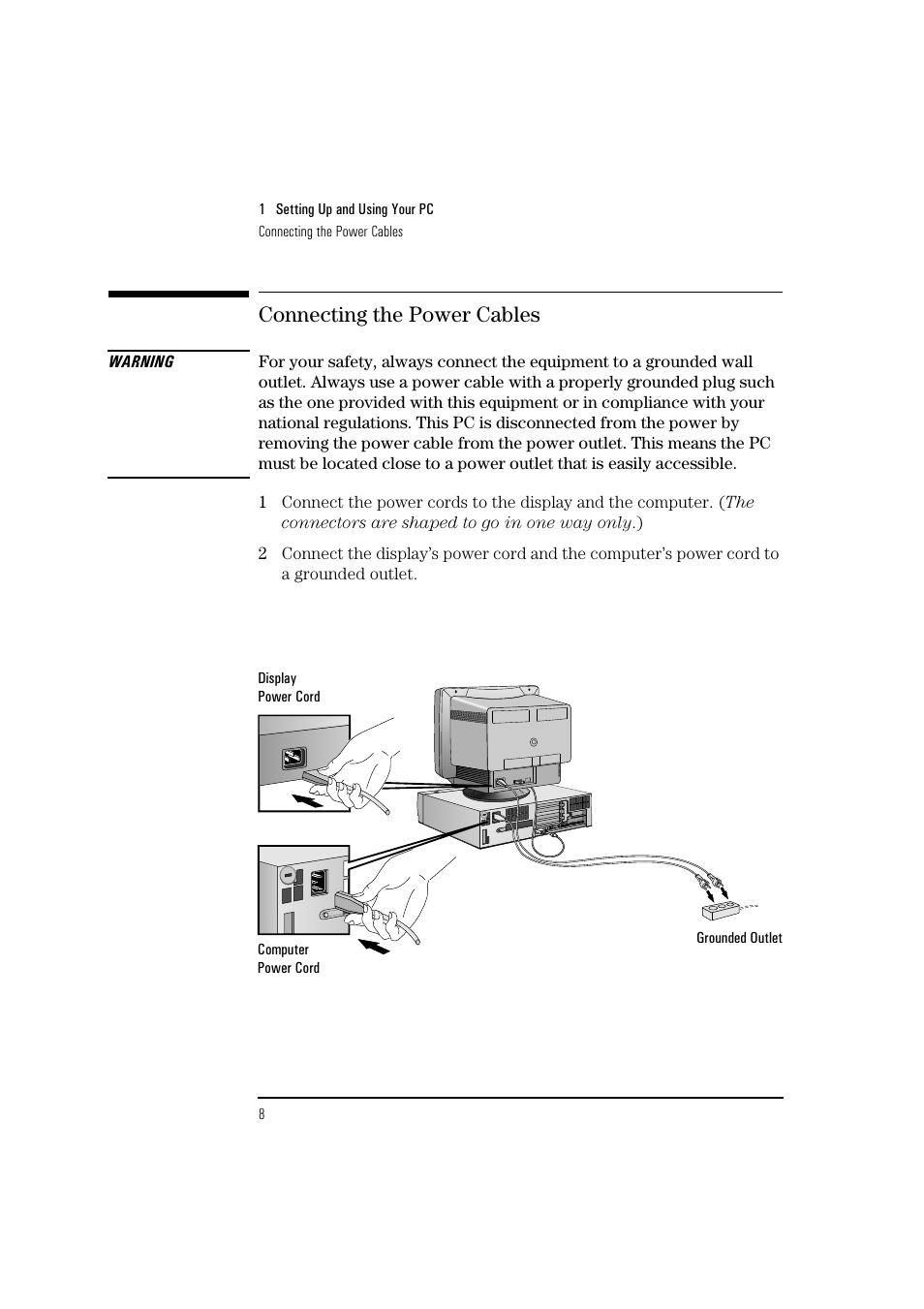 Connecting the power cables | HP 6 User Manual | Page 20 / 112