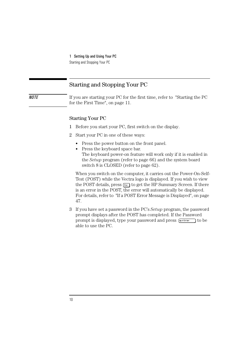 Starting and stopping your pc | HP 6 User Manual | Page 22 / 112