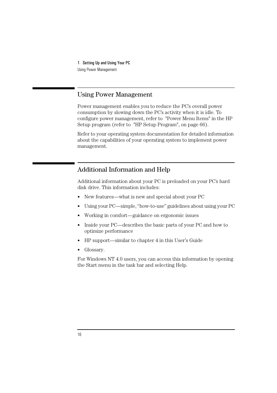 Using power management, Additional information and help | HP 6 User Manual | Page 28 / 112