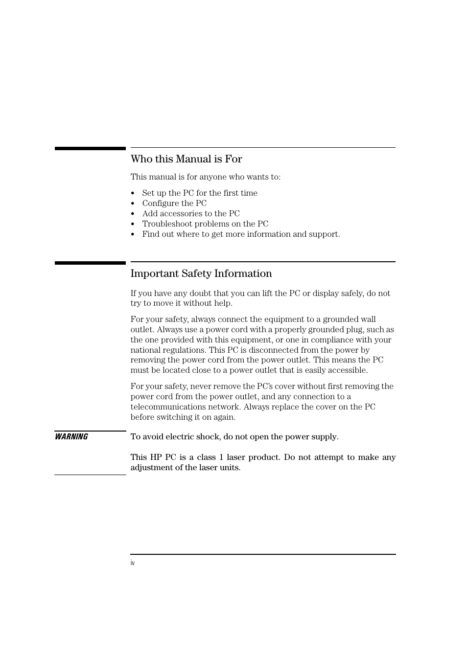 Who this manual is for, Important safety information | HP 6 User Manual | Page 4 / 112