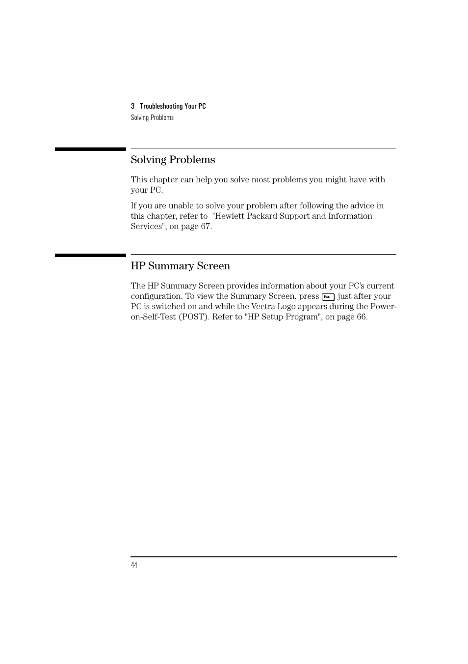 Solving problems, Hp summary screen | HP 6 User Manual | Page 56 / 112