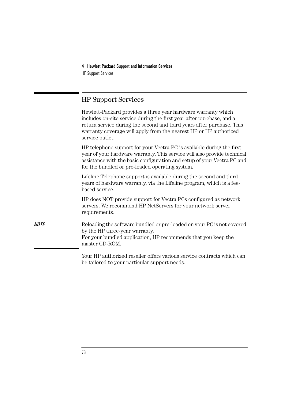 Hp support services | HP 6 User Manual | Page 88 / 112