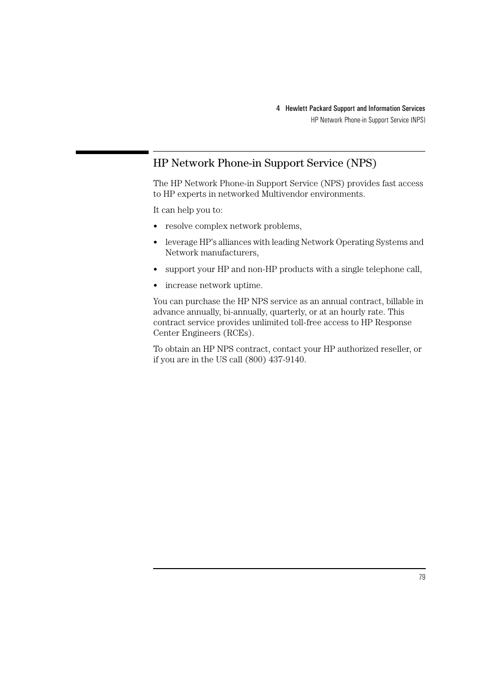 Hp network phone-in support service (nps) | HP 6 User Manual | Page 91 / 112